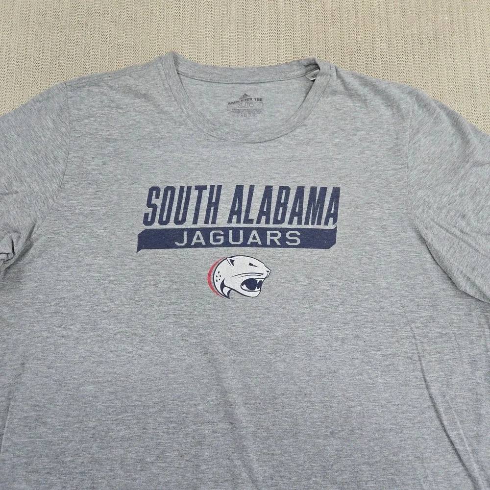 Adidas South Alabama Jaguars Shirt Men XL Gray Football Basketball Amplifier Tee